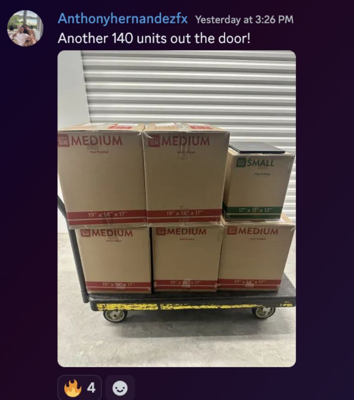 Anthony: 140 units out the door