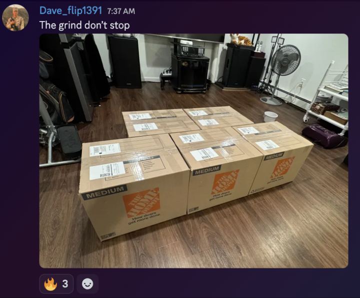 Dave: A full floor of boxes, ready to ship